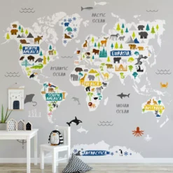 Art For The Home Multicolour World Map Jungle Matt Mural -Paint Decoration art for the home multicolour world map jungle matt mural5011583446043 01i BQ