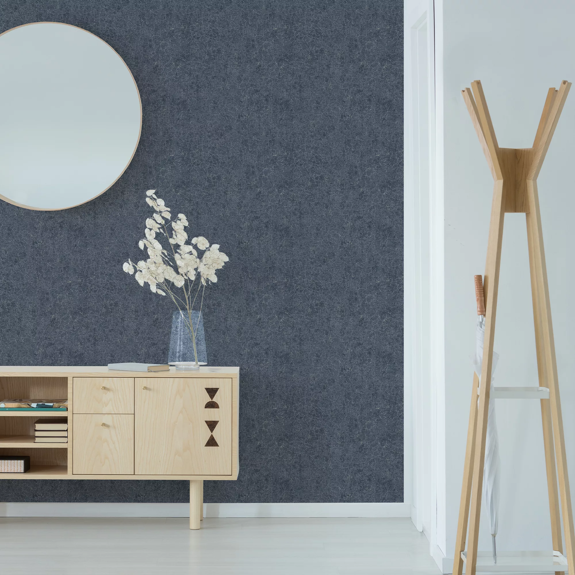 Boutique Blue Metallic Effect Textured Wallpaper 6 Boutique Blue Metallic Effect Textured Wallpaper - Image 4