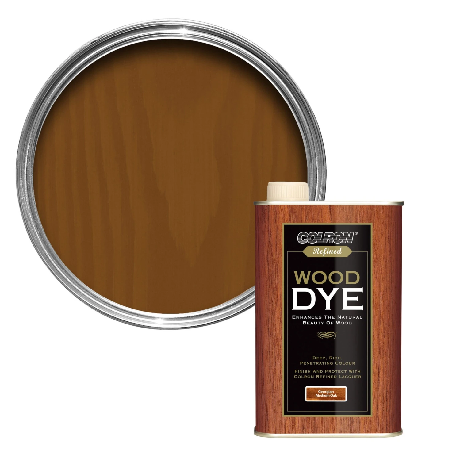 Colron Refined Georgian Medium Oak Wood Dye, 0.25L 3 Colron Refined Georgian Medium Oak Wood Dye, 0.25L