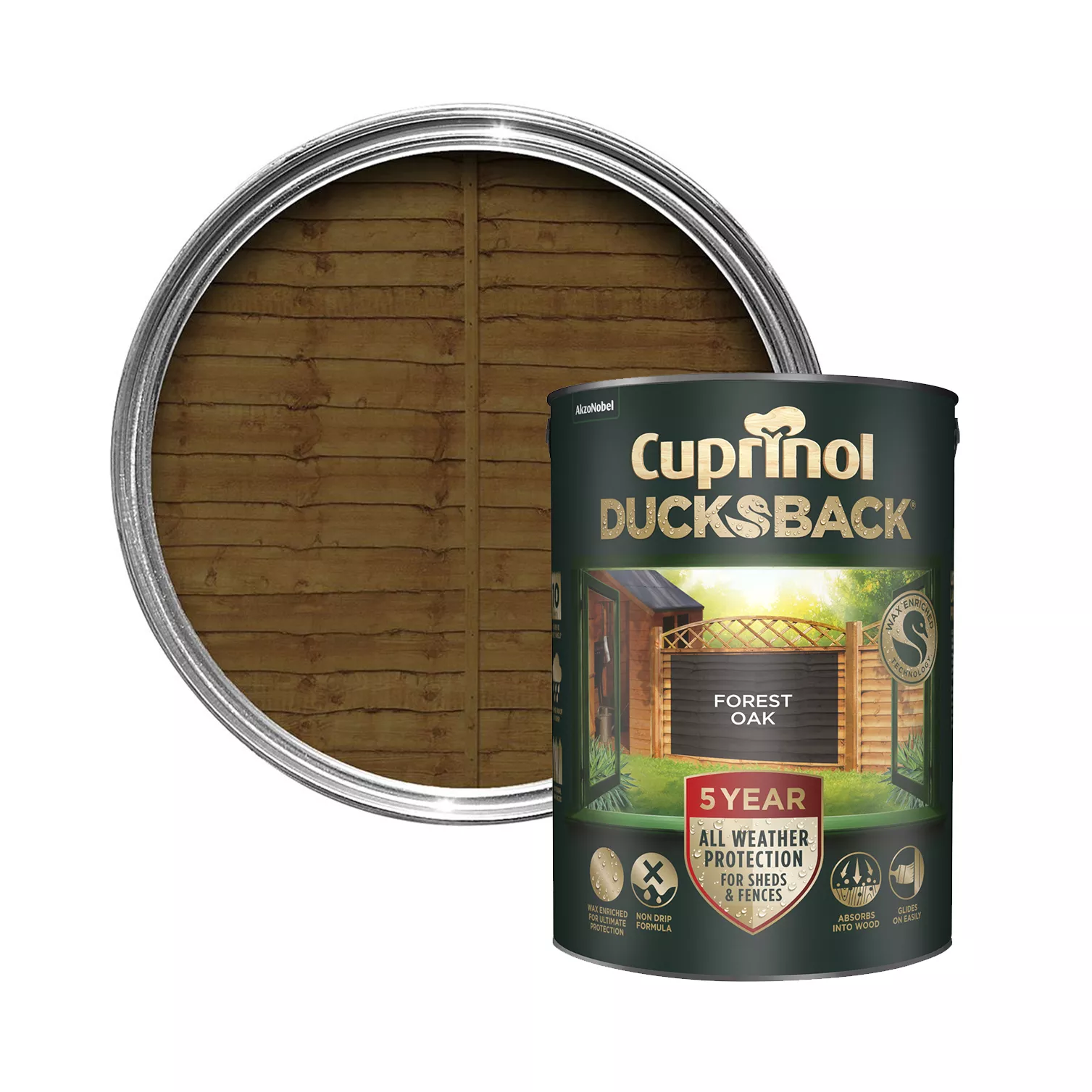 Cuprinol 5 Year Ducksback Forest Oak Fence & Shed Treatment, 5L 3 Cuprinol 5 Year Ducksback Forest Oak Fence & Shed Treatment, 5L