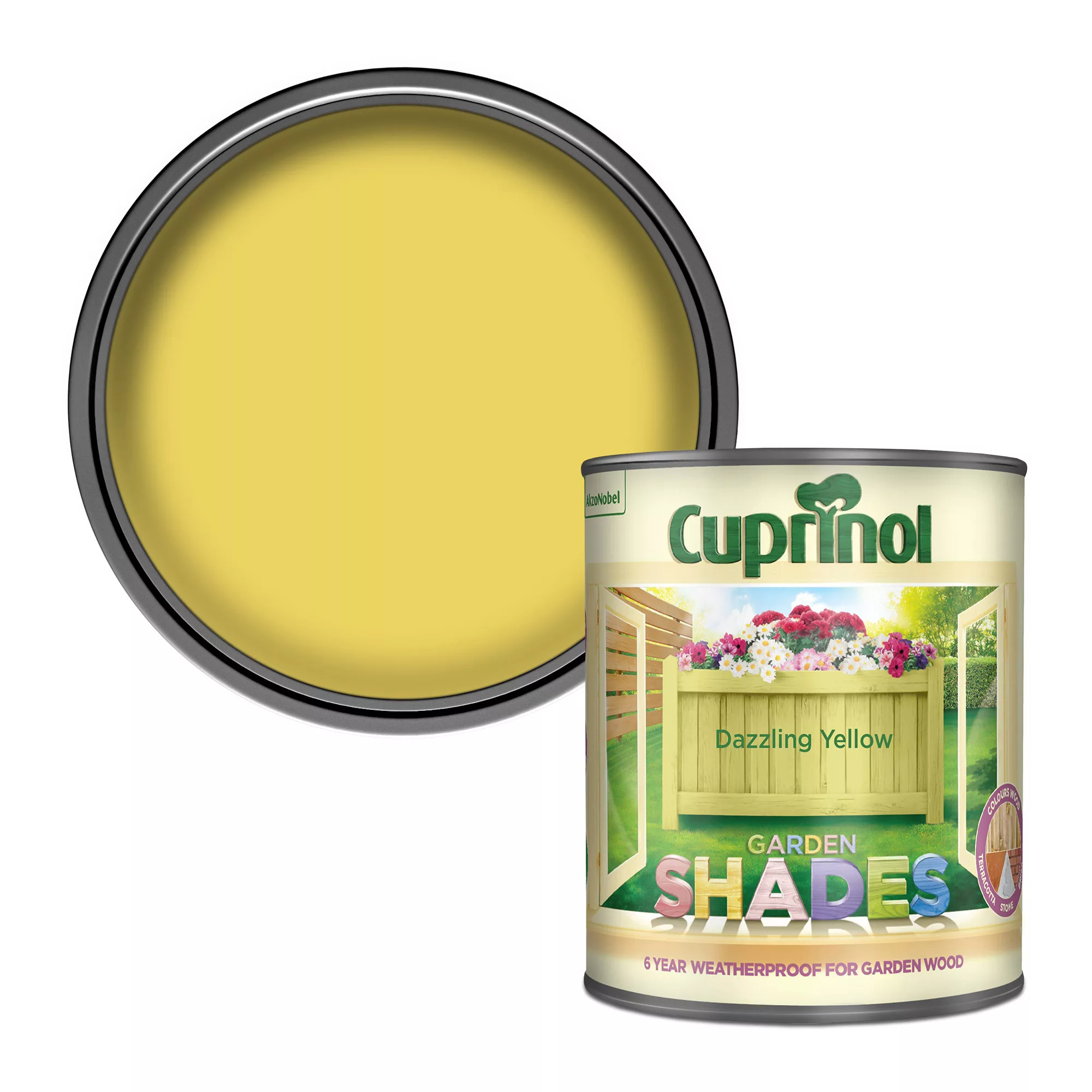 Cuprinol Garden Shades Dazzling Yellow Matt Multi-surface Exterior Wood Paint, 1L 3 Cuprinol Garden Shades Dazzling Yellow Matt Multi-surface Exterior Wood Paint, 1L
