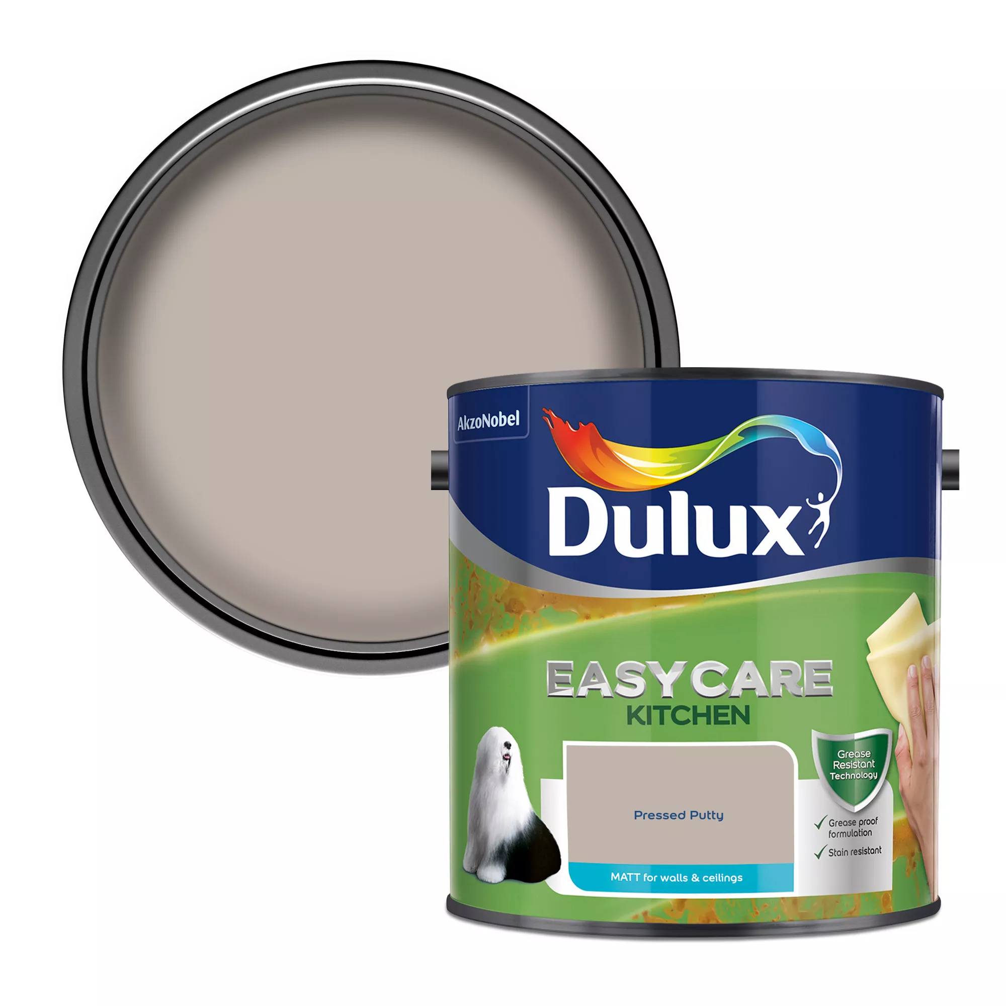 Dulux Easycare Kitchen Pressed Putty Matt Wall Paint, 2.5L 3 Dulux Easycare Kitchen Pressed Putty Matt Wall Paint, 2.5L