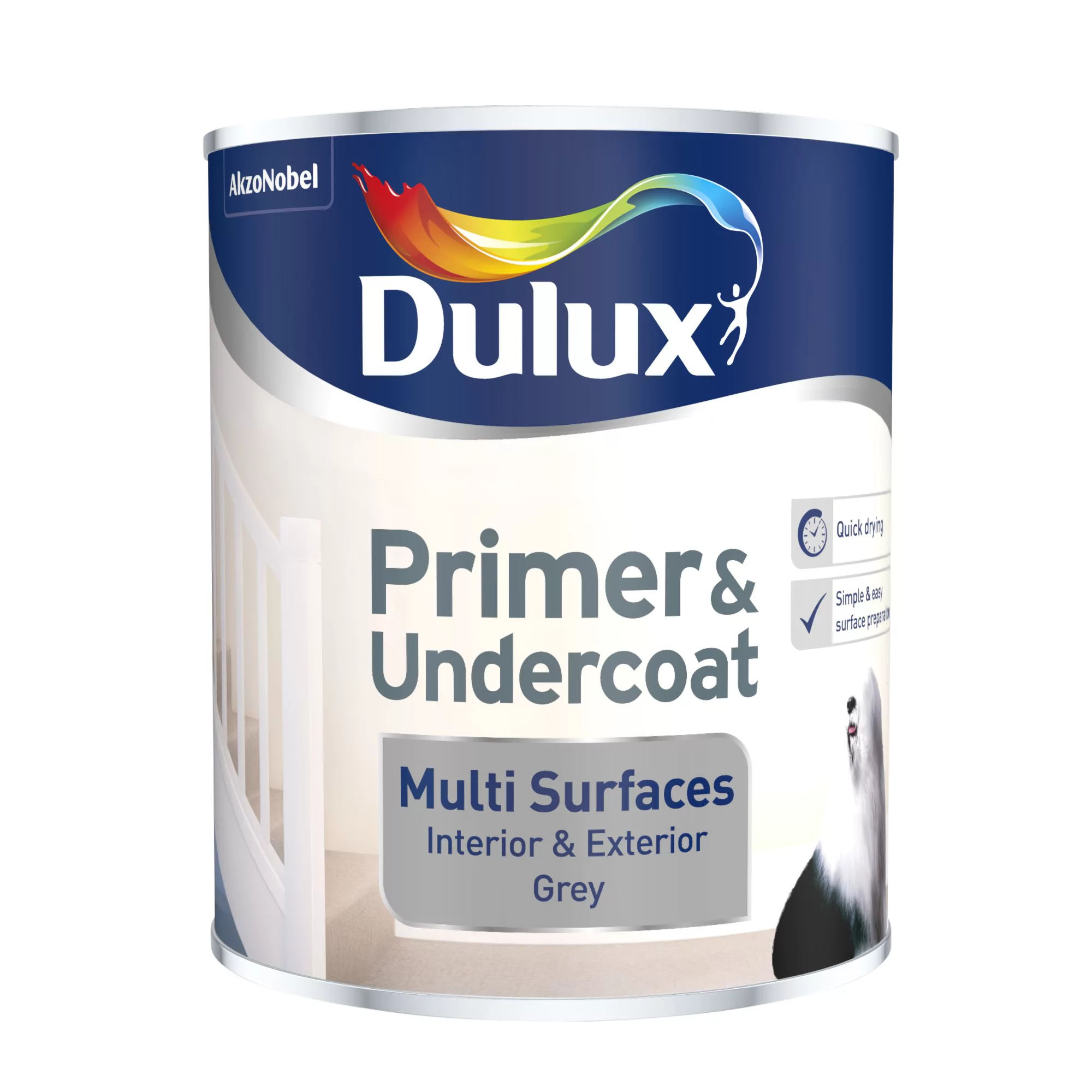 Dulux Universal Grey Multi-surface Primer & Undercoat, 750ml 4 Dulux Universal Grey Multi-surface Primer & Undercoat, 750ml - Image 2
