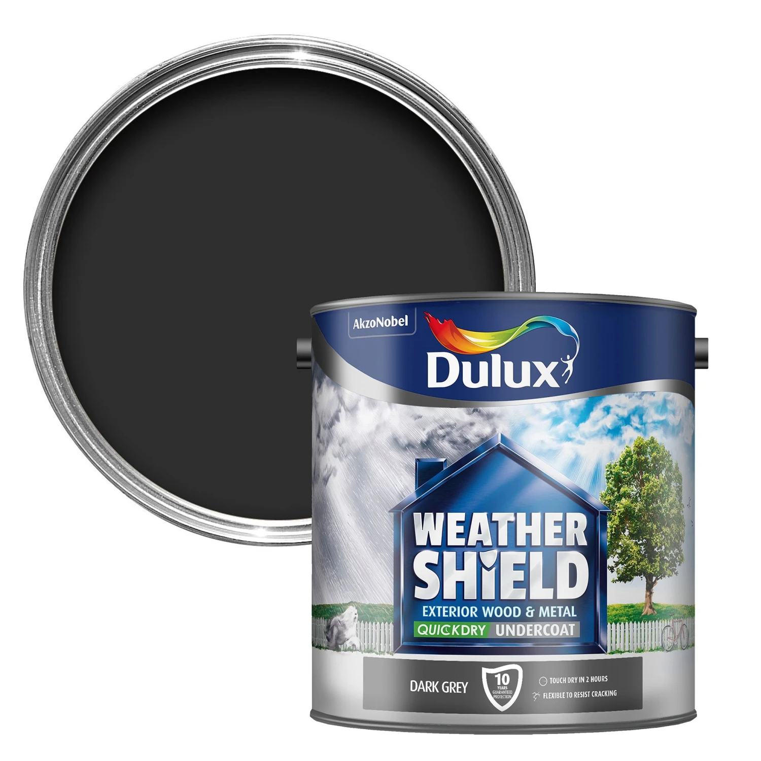 Dulux Weathershield Grey Metal & Wood Undercoat, 2.5L 3 Dulux Weathershield Grey Metal & Wood Undercoat, 2.5L