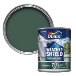 Dulux Weathershield Heathland Green Satinwood Exterior Metal & Wood Paint, 750ml