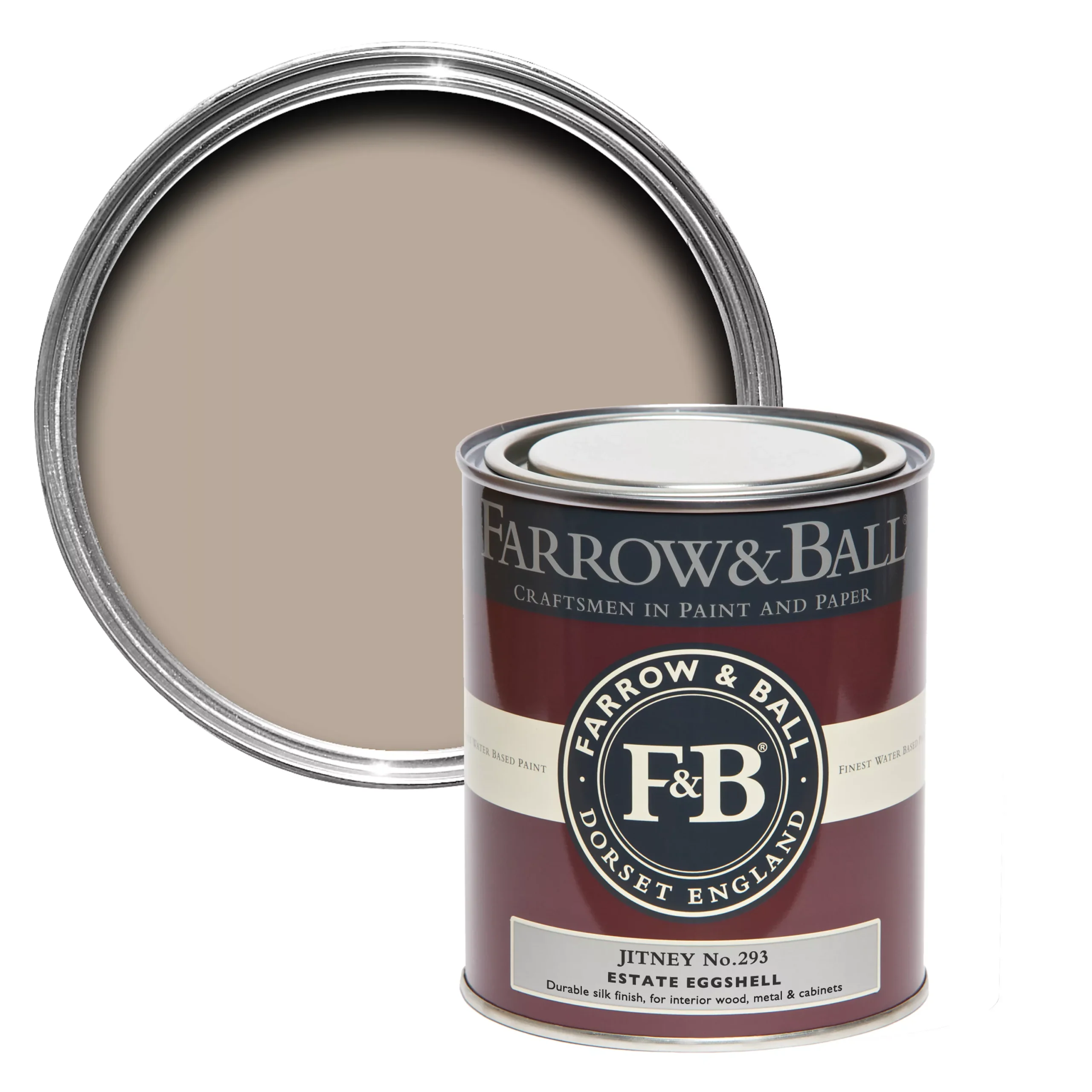 Farrow & Ball Estate Jitney No.293 Eggshell Metal & Wood Paint, 750ml 3 Farrow & Ball Estate Jitney No.293 Eggshell Metal & Wood Paint, 750ml
