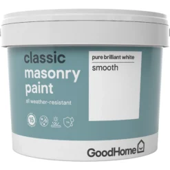 GoodHome Classic Pure Brilliant White Smooth Matt Masonry Paint, 10L 8 GoodHome Classic Pure Brilliant White Smooth Matt Masonry Paint, 10L -Paint Decoration goodhome classic pure brilliant white smooth matt masonry paint 10l3663602521600 08c bq