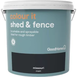 New Release 9 GoodHome Colour It Missouri Matt Fence & Shed Stain, 9L