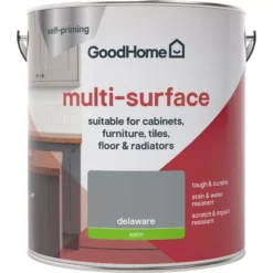 GoodHome Durable Delaware Satin Multi-surface Paint, 2L 8 GoodHome Durable Delaware Satin Multi-surface Paint, 2L -Paint Decoration goodhome durable delaware satin multi surface paint 2l3663602586173 02c