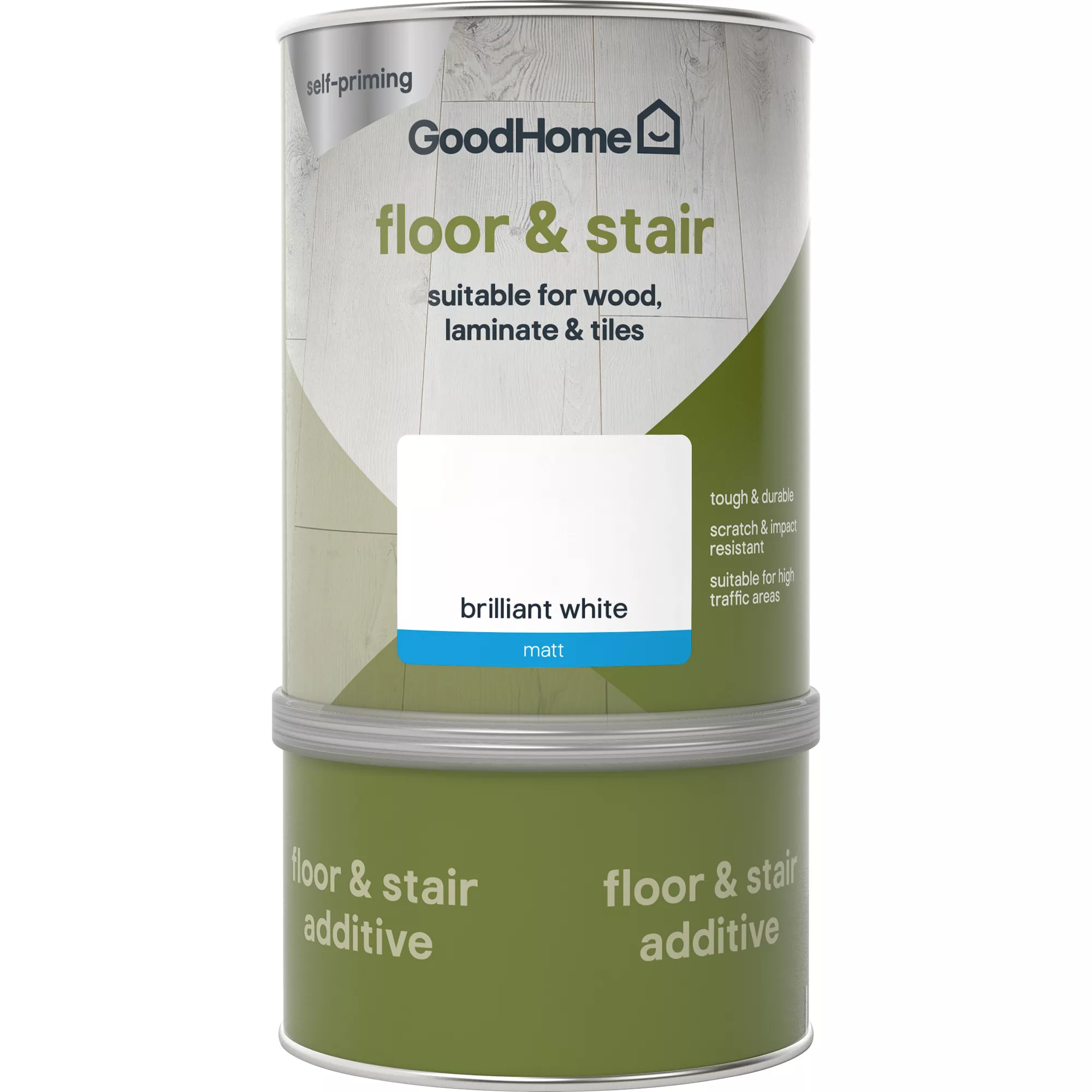 GoodHome Durable North Pole (Brilliant White) Matt Floor & Stair Paint, 750ml 4 GoodHome Durable North Pole (Brilliant White) Matt Floor & Stair Paint, 750ml - Image 2