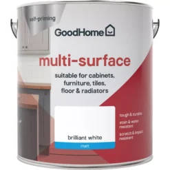 GoodHome Durable North Pole (Brilliant White) Matt Multi-surface Paint, 2L 8 GoodHome Durable North Pole (Brilliant White) Matt Multi-surface Paint, 2L -Paint Decoration goodhome durable north pole brilliant white matt multi surface paint 2l3663602586081 02c