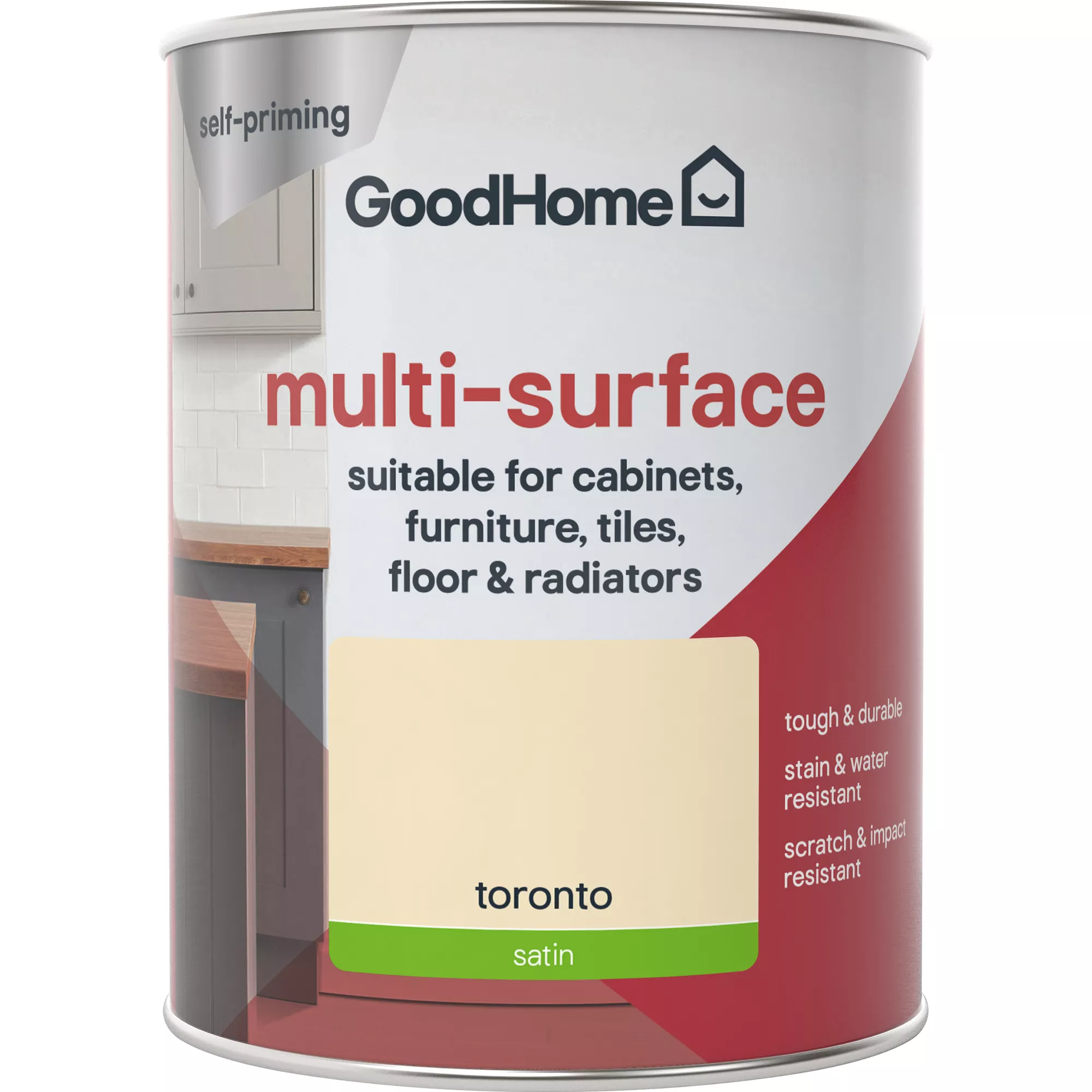 GoodHome Durable Toronto Satin Multi-surface Paint, 750ml 5 GoodHome Durable Toronto Satin Multi-surface Paint, 750ml - Image 3