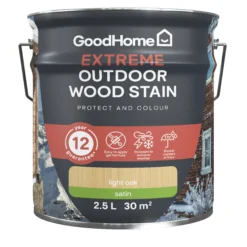 GoodHome Extreme Outdoor Light Oak Satin Quick Dry Wood Stain, 2.5L 9 GoodHome Extreme Outdoor Light Oak Satin Quick Dry Wood Stain, 2.5L -Paint Decoration goodhome extreme outdoor light oak satin quick dry wood stain 2 5l5059340297521 02c