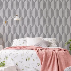 GoodHome Garnet Grey Geometric Silver Effect Textured Wallpaper -Paint Decoration goodhome garnet grey geometric silver effect textured wallpaper5059340409276 21i