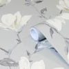 GoodHome Leuzea Grey Floral Smooth Wallpaper -Paint Decoration goodhome leuzea grey floral smooth wallpaper3663602561255 01c
