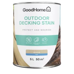 GoodHome Natural Oak Matt Quick Dry Decking Wood Stain, 5L 7 GoodHome Natural Oak Matt Quick Dry Decking Wood Stain, 5L -Paint Decoration goodhome natural oak matt quick dry decking wood stain 5l5059340297200 02c