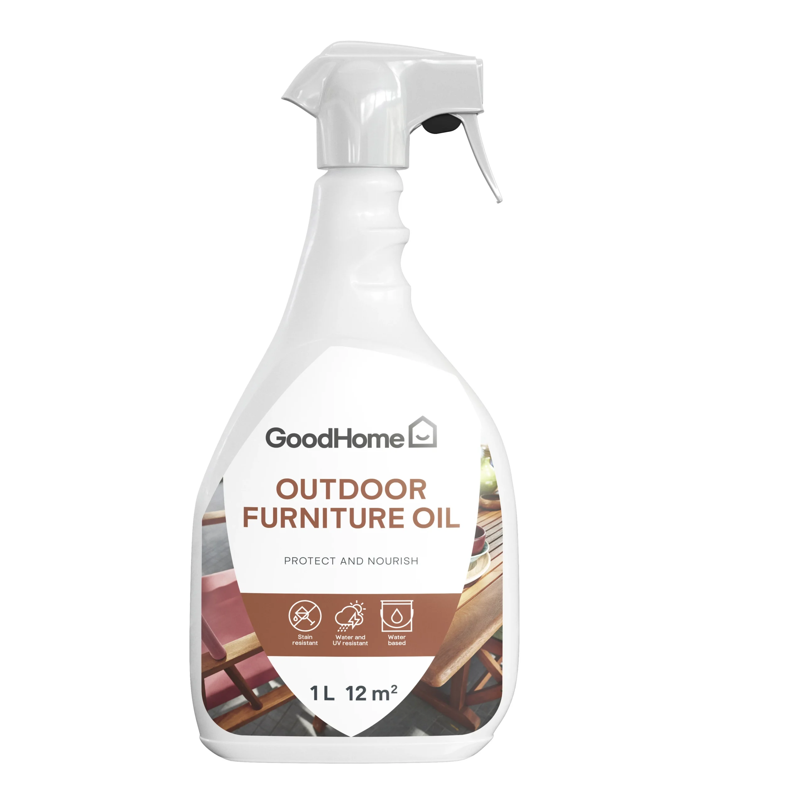 GoodHome Outdoor Clear Satin Furniture Protector, 1L 3 GoodHome Outdoor Clear Satin Furniture Protector, 1L