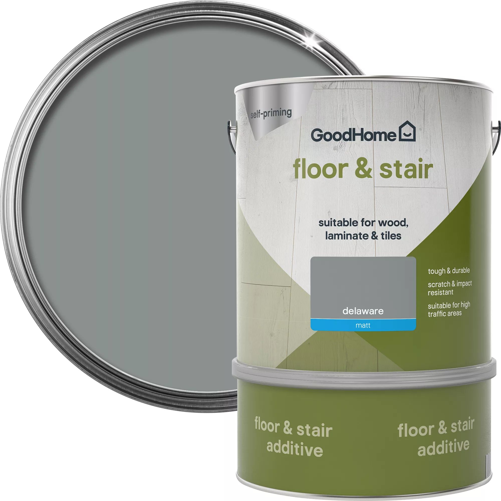 GoodHome Renovation Delaware Matt Floor & Stair Paint, 2L 3 GoodHome Renovation Delaware Matt Floor & Stair Paint, 2L