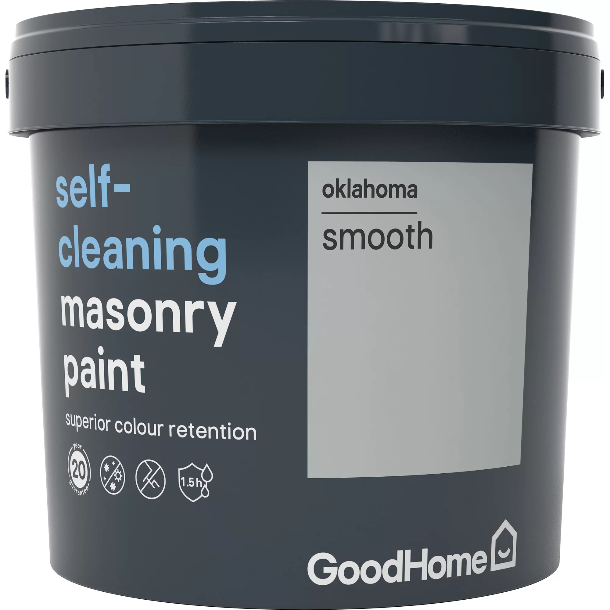 GoodHome Self-cleaning Oklahoma Smooth Matt Masonry Paint, 5L 4 GoodHome Self-cleaning Oklahoma Smooth Matt Masonry Paint, 5L - Image 2