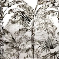 GoodHome Turman Black & White Tropical Matt Mural -Paint Decoration goodhome turman black white tropical matt mural5059340411095 38c