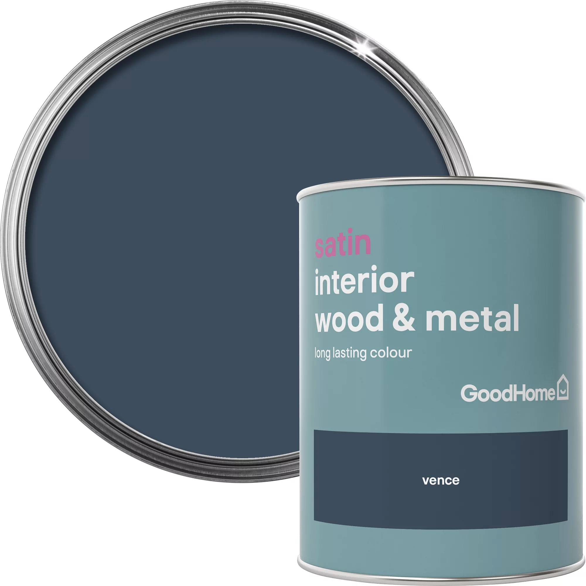 GoodHome Vence Satin Metal & Wood Paint, 750ml 4 GoodHome Vence Satin Metal & Wood Paint, 750ml - Image 2