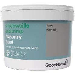 GoodHome Windowsills & Trims Hudson Smooth Matt Masonry Paint, 2.5L -Paint Decoration goodhome windowsills trims hudson smooth matt masonry paint 2 5l3663602520702 02c