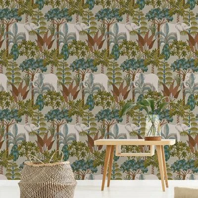 Grandeco Multicolour Elephant Forest Embossed Wallpaper 5 Grandeco Multicolour Elephant Forest Embossed Wallpaper - Image 3