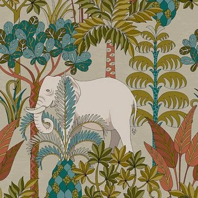 Grandeco Multicolour Elephant Forest Embossed Wallpaper 4 Grandeco Multicolour Elephant Forest Embossed Wallpaper - Image 2