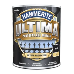Hammerite Ultima Black Matt Multi-surface Exterior Metal Paint, 750ml -Paint Decoration hammerite ultima black matt multi surface exterior metal paint 750ml5010212651933 08c bq