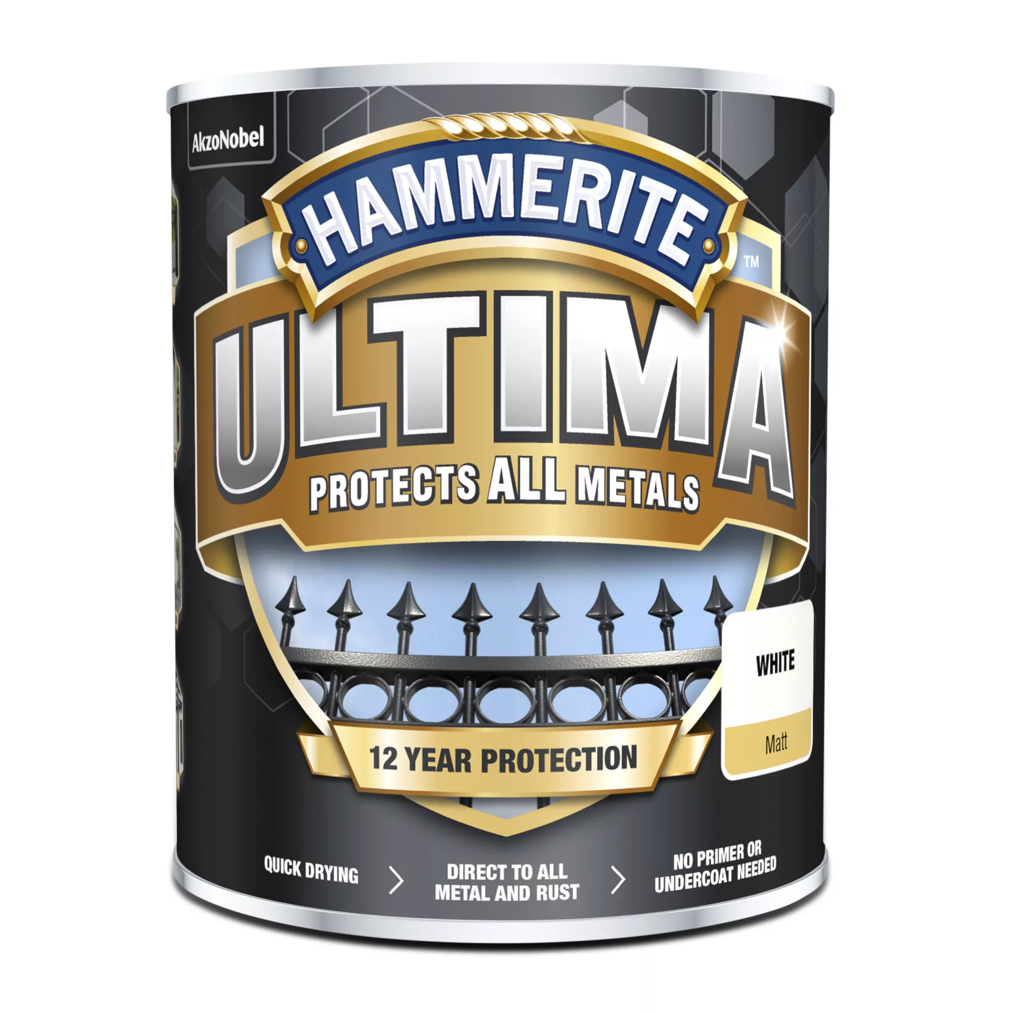 Hammerite Ultima White Matt Multi-surface Exterior Metal Paint, 750ml 4 Hammerite Ultima White Matt Multi-surface Exterior Metal Paint, 750ml - Image 2