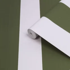 Joules Olive Harborough Stripe Smooth Wallpaper