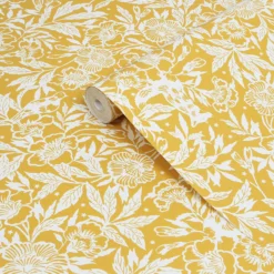 Joules Yellow Ditsy Floral Smooth Wallpaper