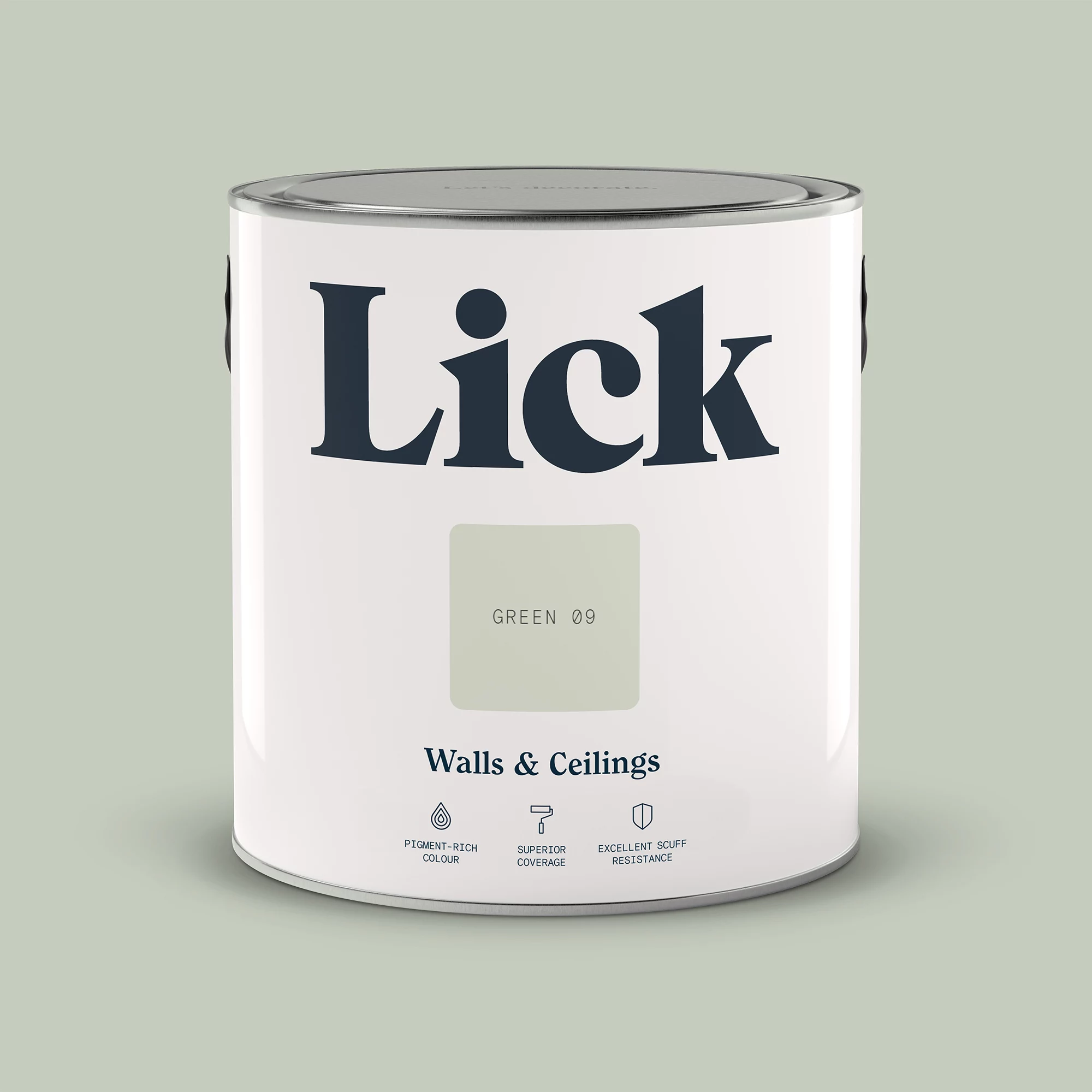 Lick Green 09 Matt Emulsion Paint, 2.5L 4 Lick Green 09 Matt Emulsion Paint, 2.5L - Image 2