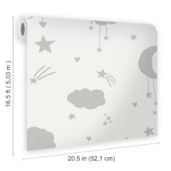 Next Moon & Stars Grey Smooth Wallpaper -Paint Decoration next moon stars grey smooth wallpaper5011583522488 02t bq