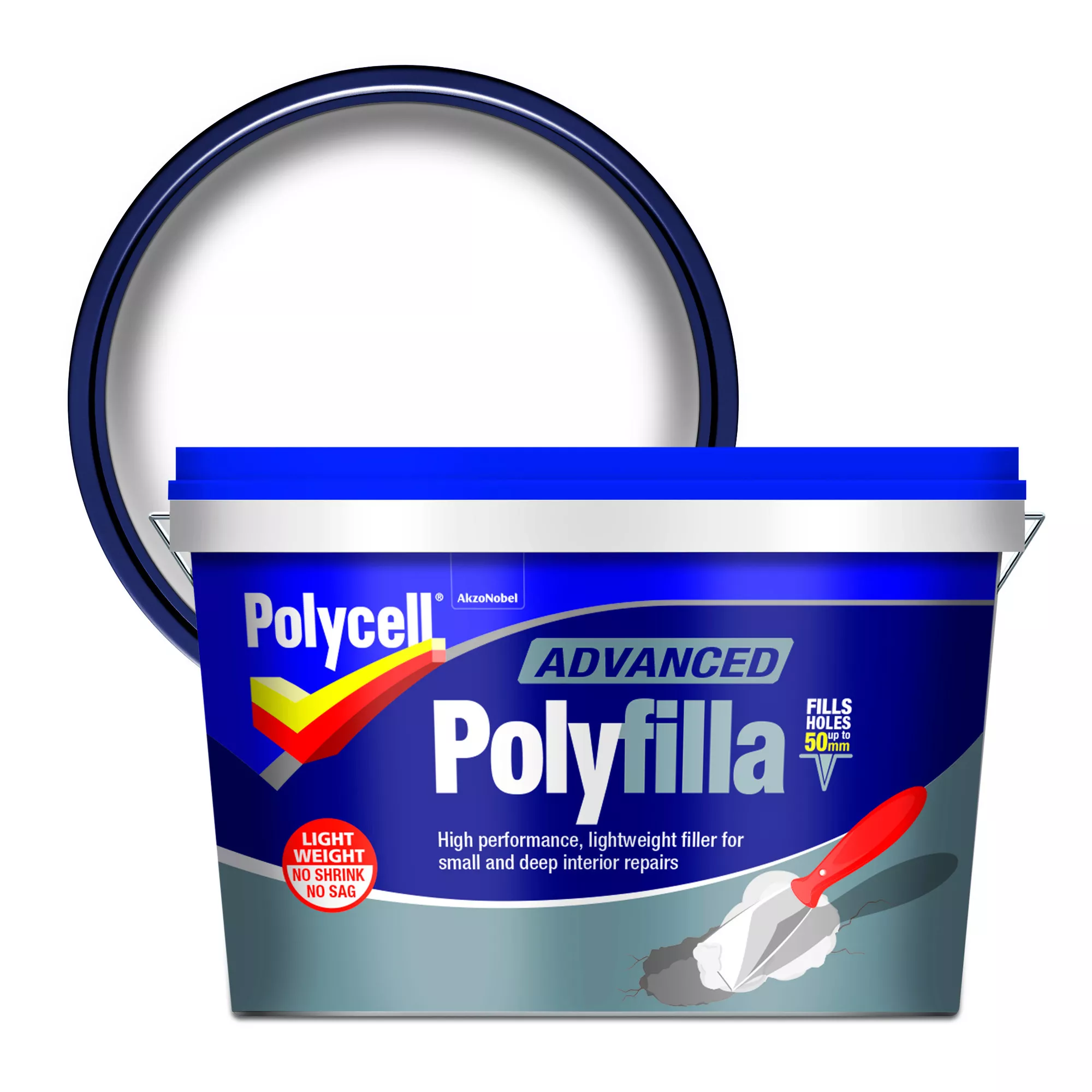 Polycell Lightweight White Ready Mixed Filler, 2kg 3 Polycell Lightweight White Ready Mixed Filler, 2kg