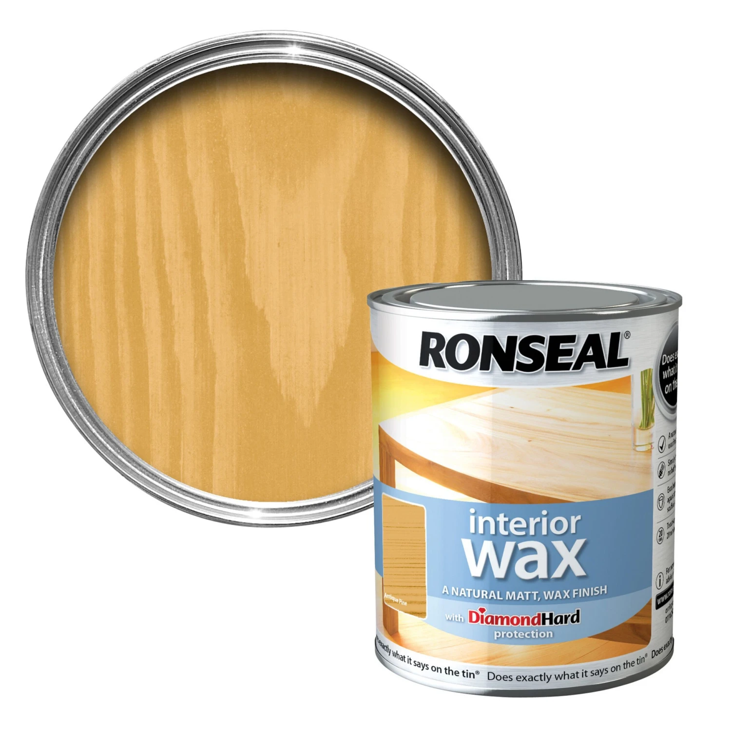 Ronseal Diamond Hard Antique Pine Matt Wax Wood Wax, 0.75L 3 Ronseal Diamond Hard Antique Pine Matt Wax Wood Wax, 0.75L