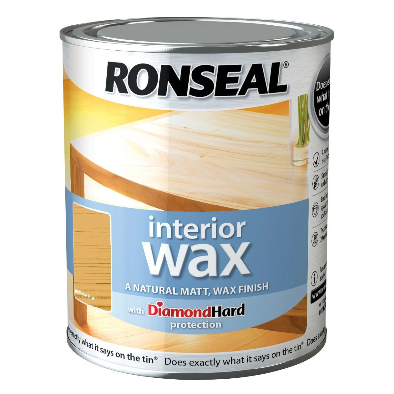 Ronseal Diamond Hard Antique Pine Matt Wax Wood Wax, 0.75L 4 Ronseal Diamond Hard Antique Pine Matt Wax Wood Wax, 0.75L - Image 2