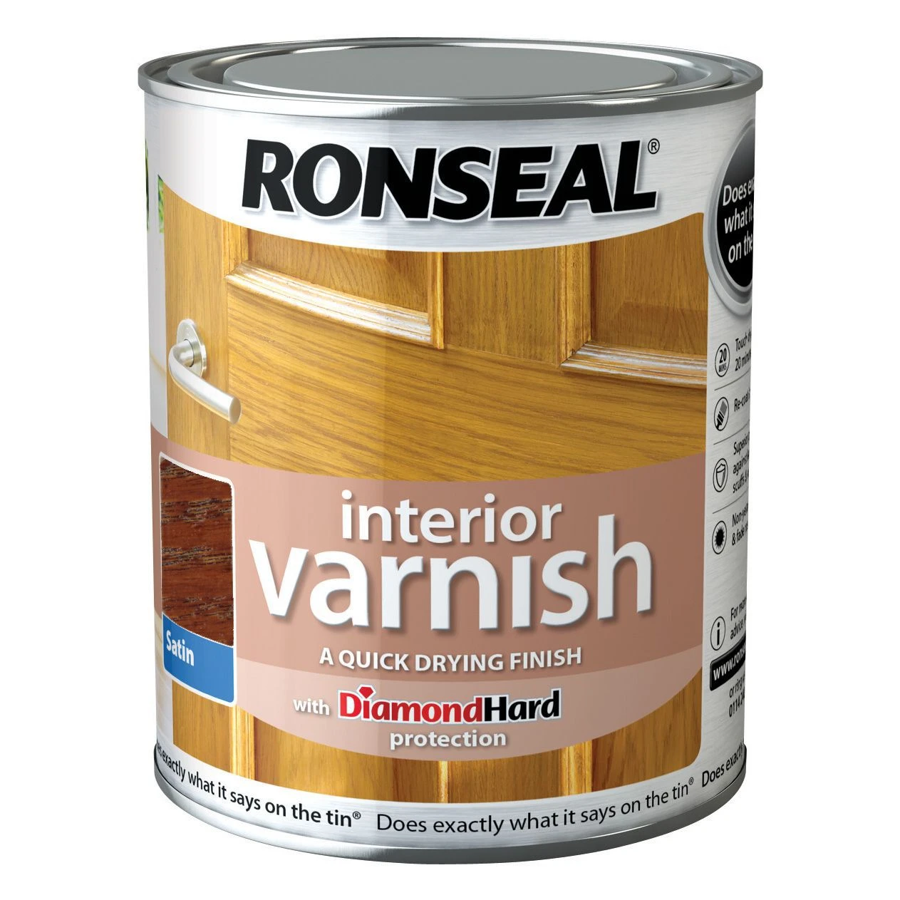Ronseal Diamond Hard Dark Oak Satin Wood Varnish, 0.75L 3 Ronseal Diamond Hard Dark Oak Satin Wood Varnish, 0.75L