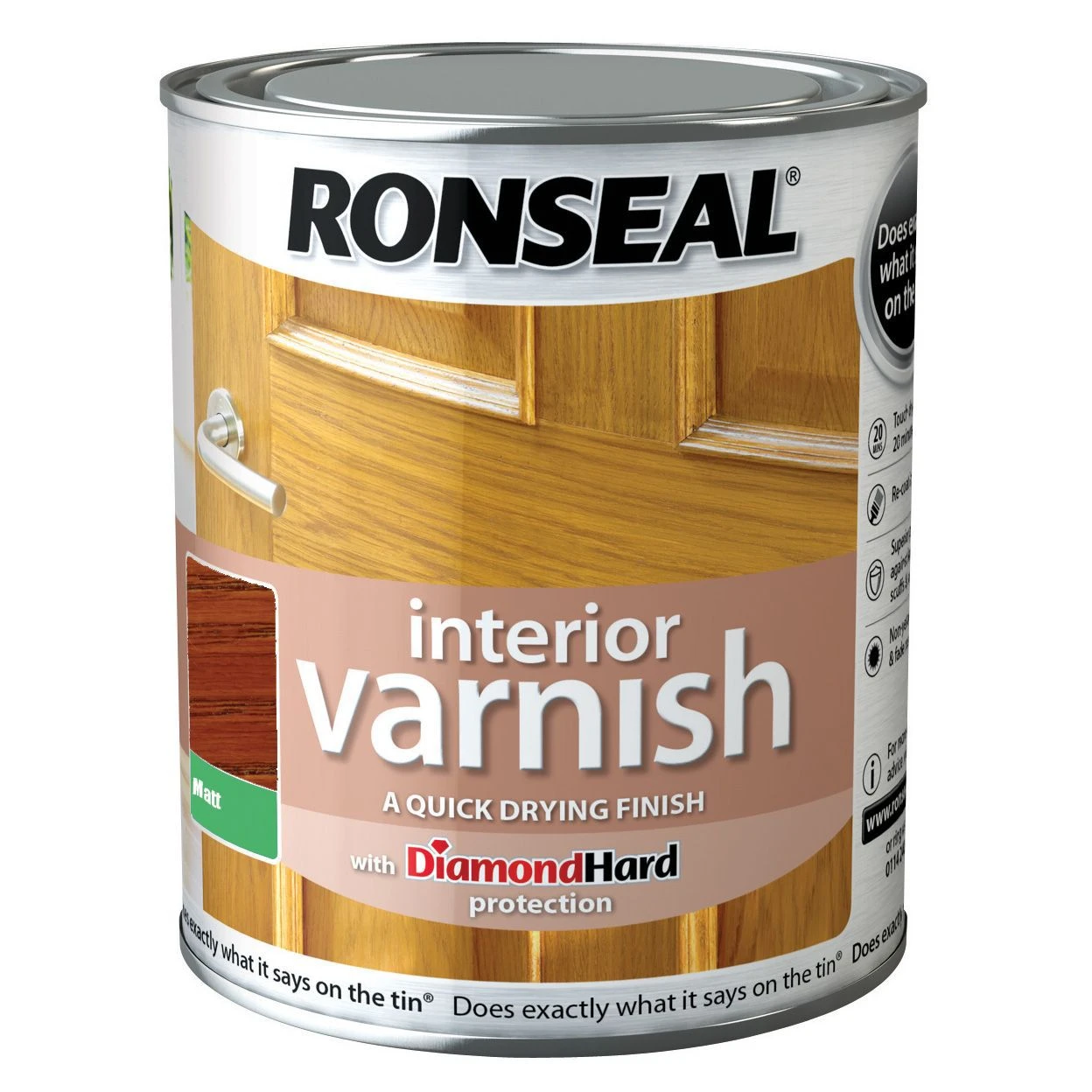Ronseal Diamond Hard Medium Oak Matt Wood Varnish, 0.75L 3 Ronseal Diamond Hard Medium Oak Matt Wood Varnish, 0.75L