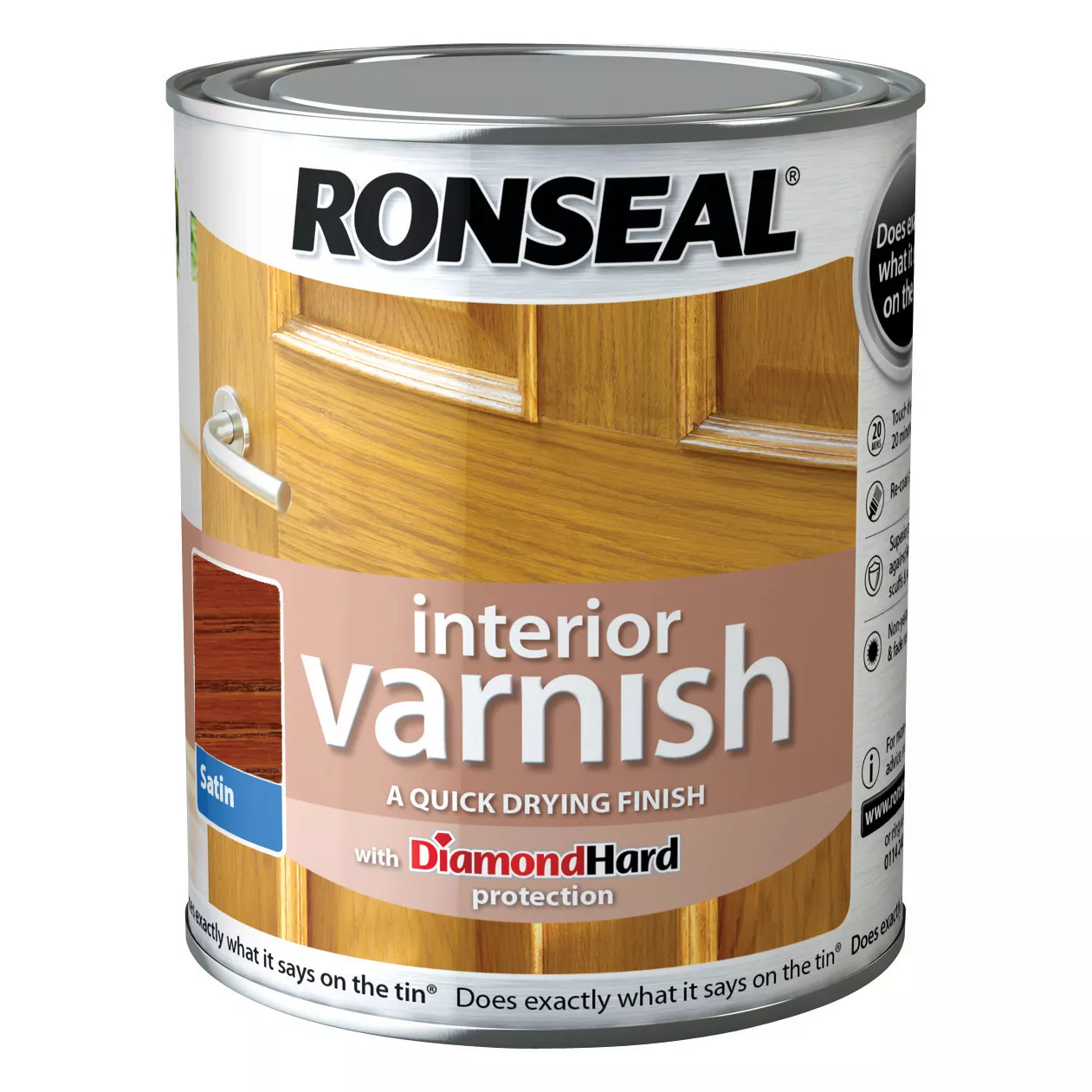 Ronseal Diamond Hard Medium Oak Satin Wood Varnish, 0.25L 3 Ronseal Diamond Hard Medium Oak Satin Wood Varnish, 0.25L