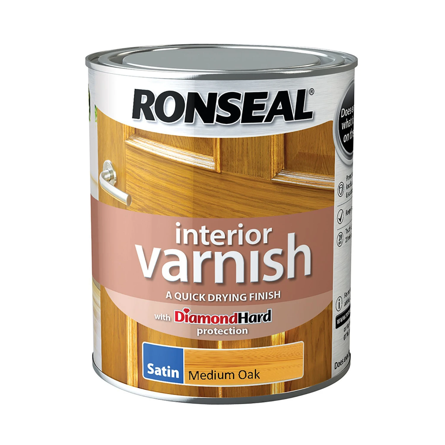 Ronseal Diamond Hard Medium Oak Satin Wood Varnish, 0.75L 3 Ronseal Diamond Hard Medium Oak Satin Wood Varnish, 0.75L