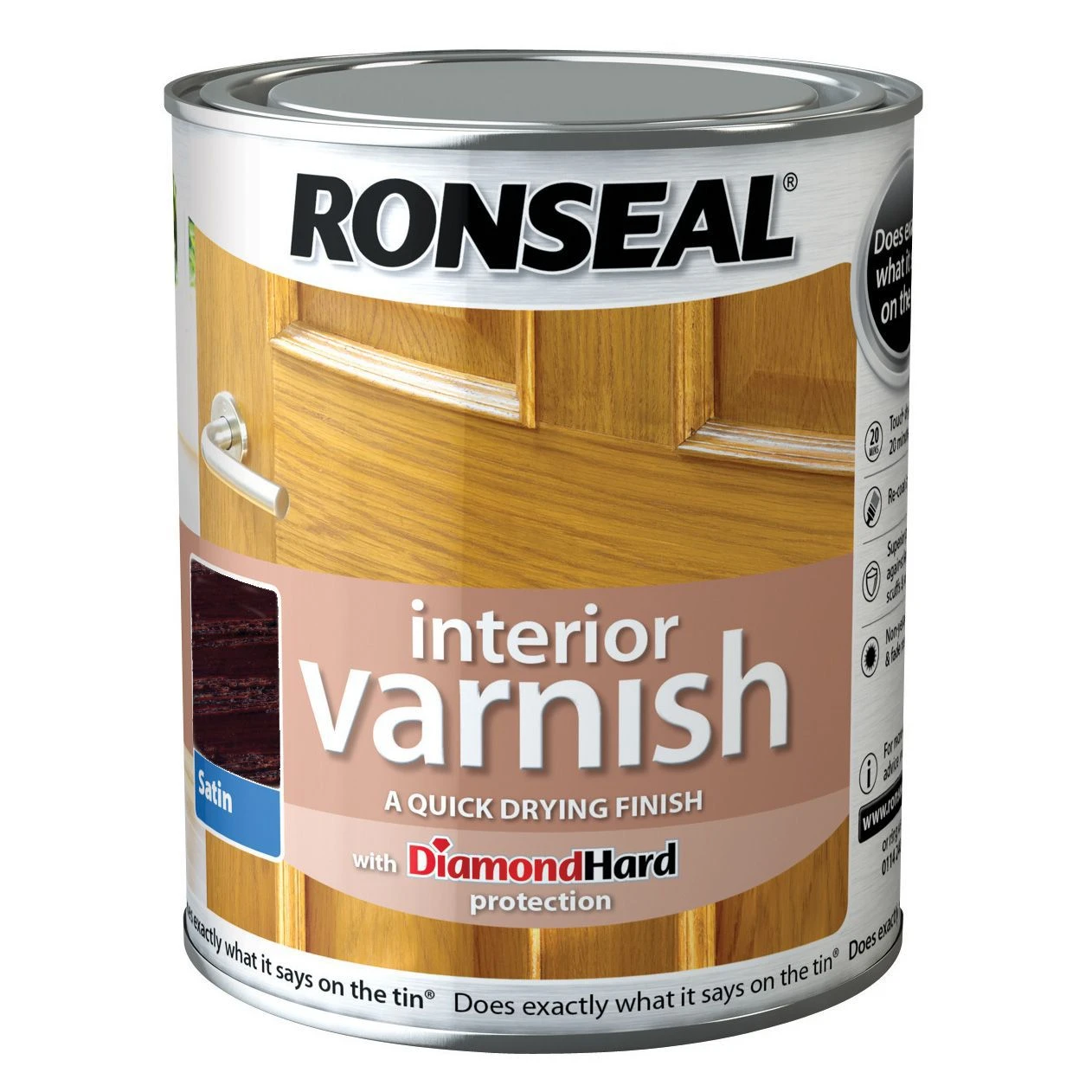 Ronseal Diamond Hard Walnut Satin Wood Varnish, 0.25L 3 Ronseal Diamond Hard Walnut Satin Wood Varnish, 0.25L