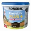 Ronseal Fence Life Plus Dark Oak Matt Fence & Shed Treatment, 9L