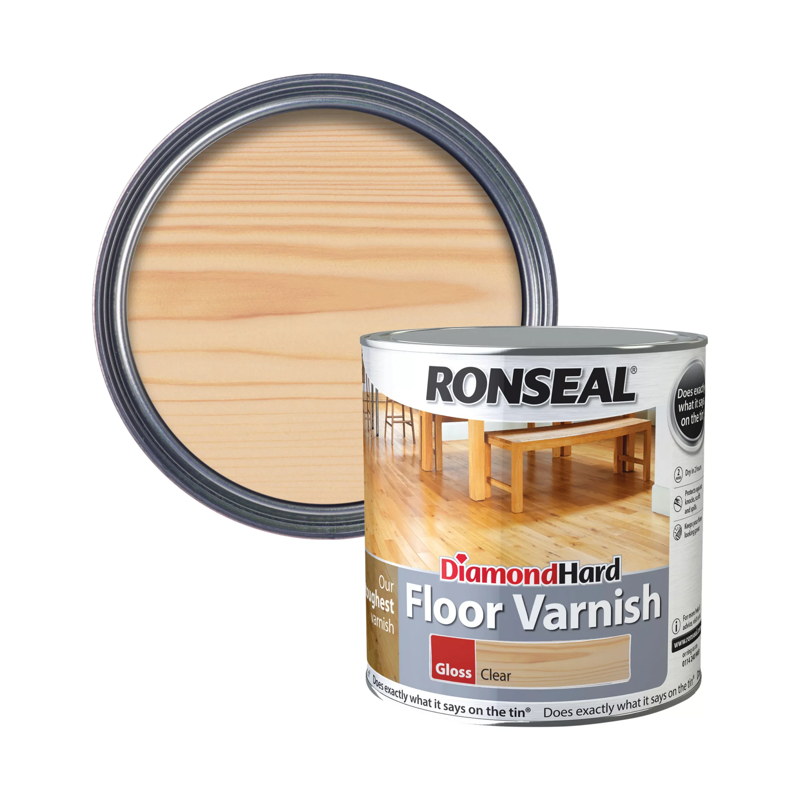 Ronseal Interior Clear Gloss Floor Varnish, 2.5L 3 Ronseal Interior Clear Gloss Floor Varnish, 2.5L