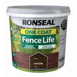 Ronseal One Coat Fence Life Dark Oak Matt Fence & Shed Treatment, 5L