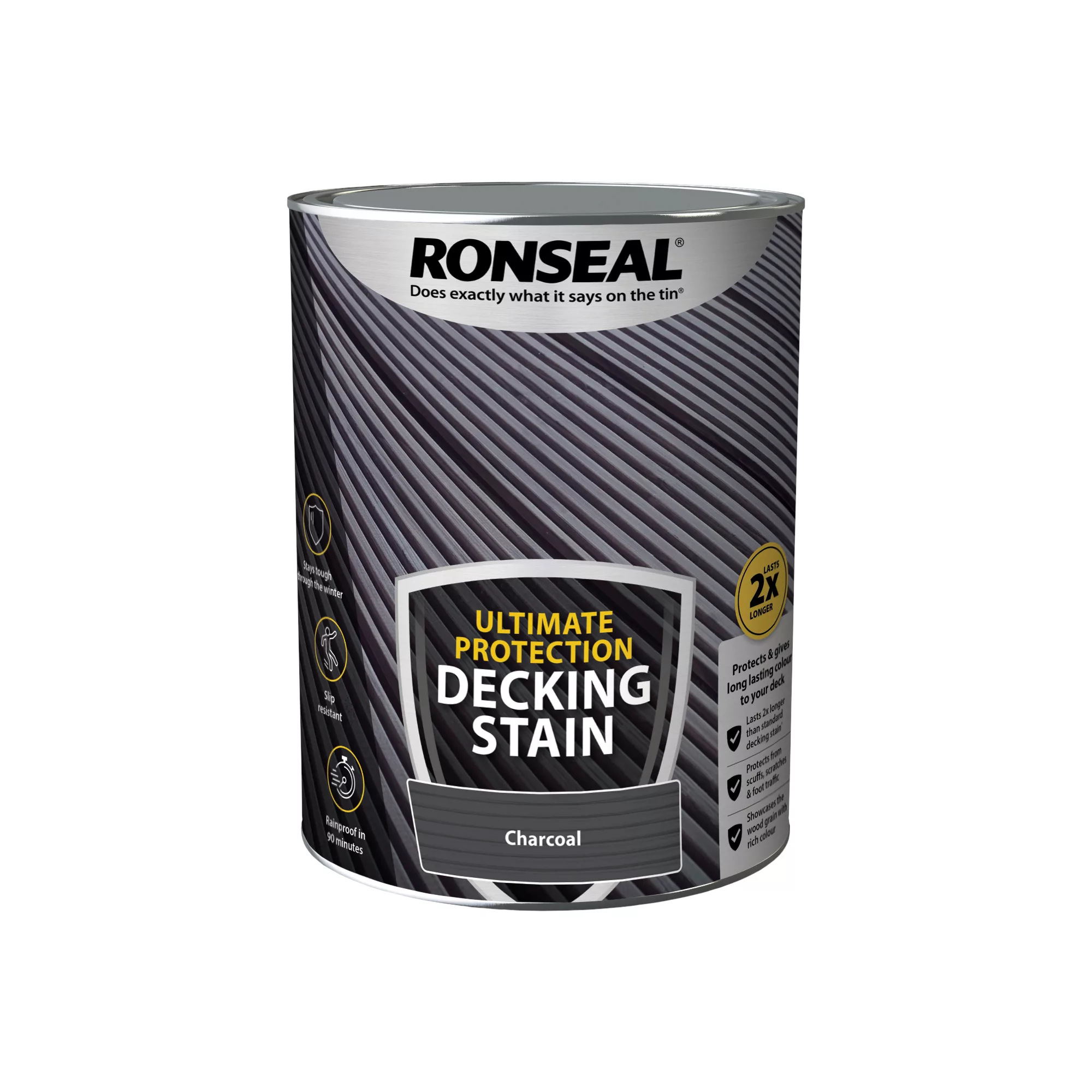 Ronseal Ultimate Protection Charcoal Matt Decking Wood Stain, 5L 4 Ronseal Ultimate Protection Charcoal Matt Decking Wood Stain, 5L - Image 2