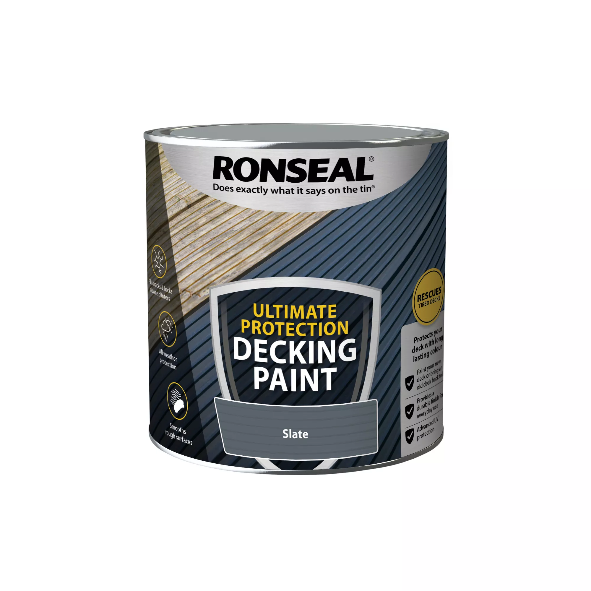 Ronseal Ultimate Protection Matt Slate Decking Paint, 2.5L 4 Ronseal Ultimate Protection Matt Slate Decking Paint, 2.5L - Image 2