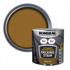 Ronseal Ultimate Protection Medium Oak Matt Decking Wood Stain, 2.5L
