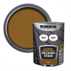 Ronseal Ultimate Protection Rich Teak Matt Decking Wood Stain, 5L