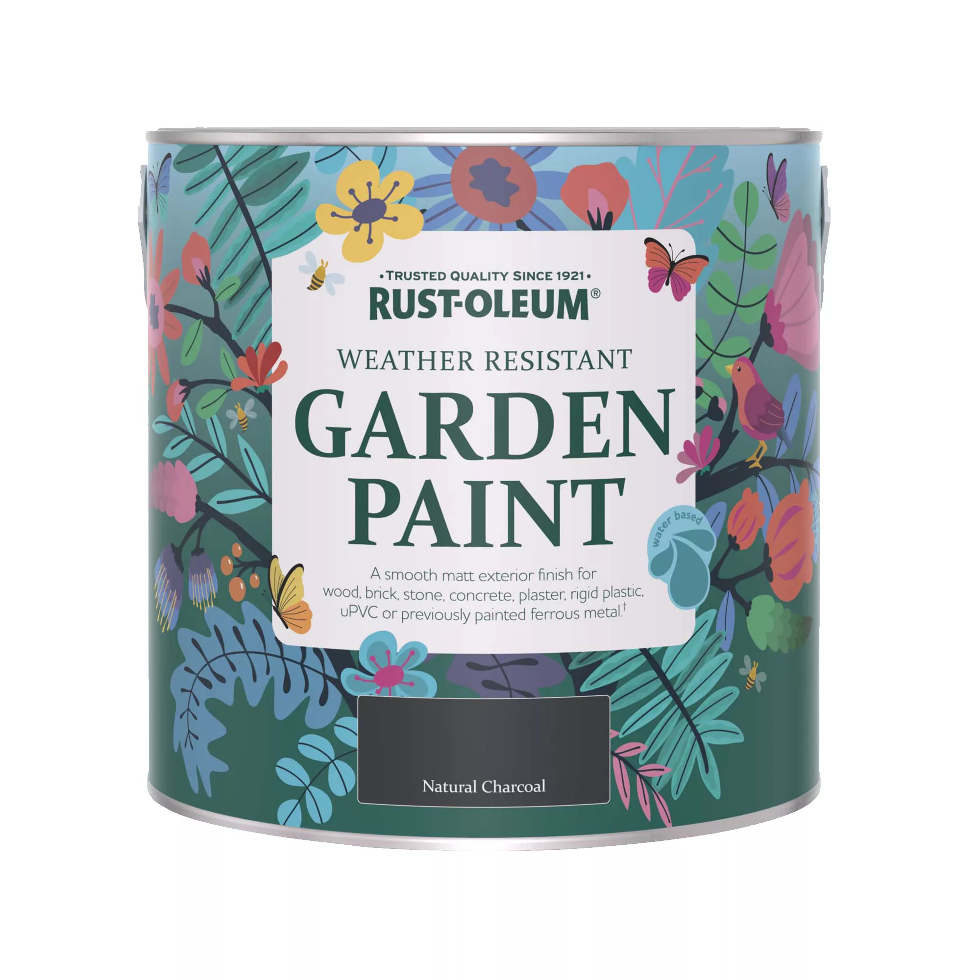 Rust-Oleum Garden Paint Natural Charcoal Matt Multi-surface Garden Paint, 2.5L Tin 4 Rust-Oleum Garden Paint Natural Charcoal Matt Multi-surface Garden Paint, 2.5L Tin - Image 2